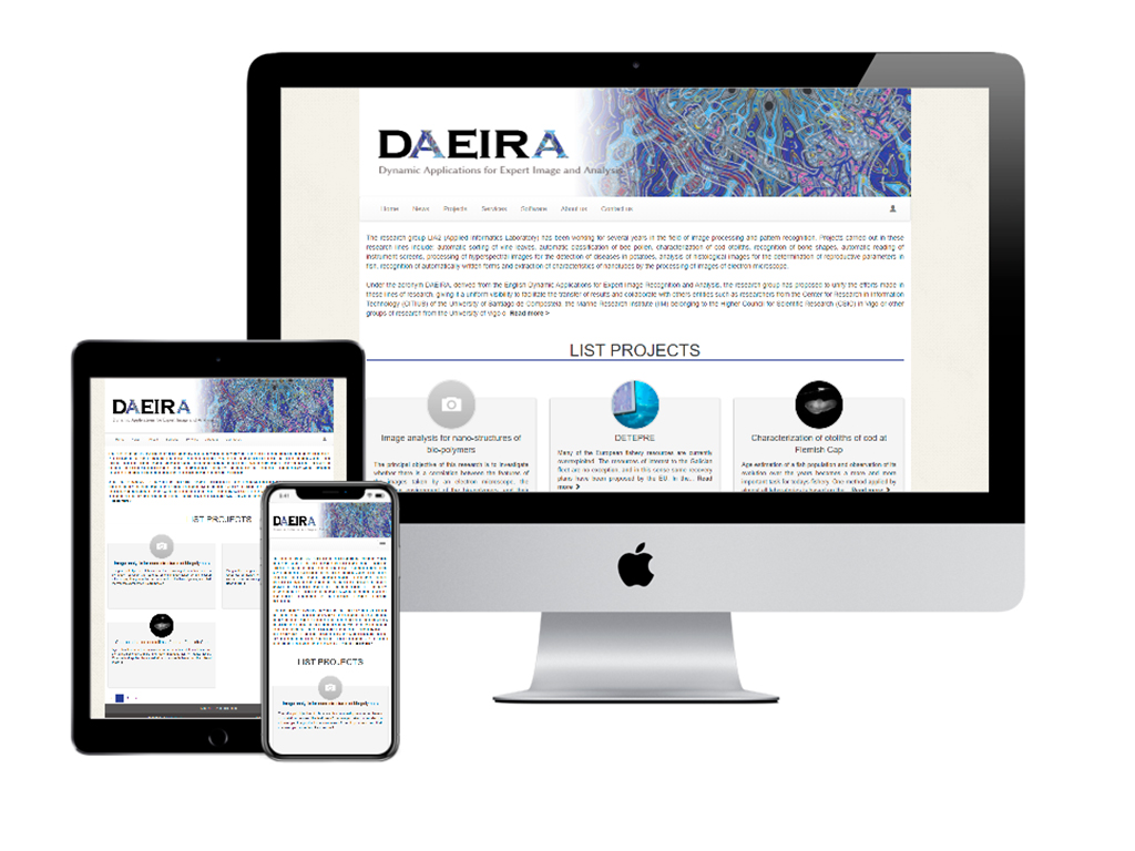 Maqueta multidispositivo de la aplicación web DAEIRA